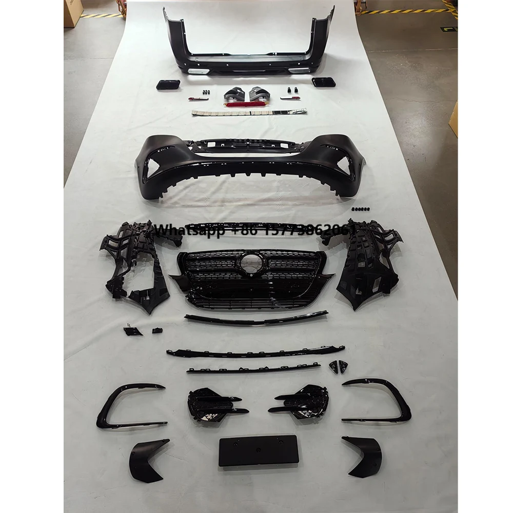 

V Class W447 Old to New 2016-2023y to 2024 2025y Body Kit PP Full Set Car Accessory Front Bumper Center Grille Rear Bumper