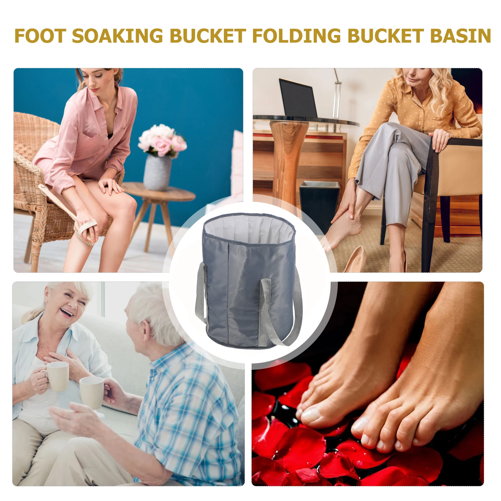 

Portable Soaking Bucket Spa Basin Foldable Foot Bath For Home Travel Foot Fatigue Relief Heat Insulated Durable Basin