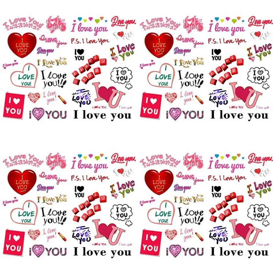 Red Heart I Love You Words Aesthetic Scrapbook Collage Paper Journal Stickers Fancy Stationery Accessories Craft Art Supplies f