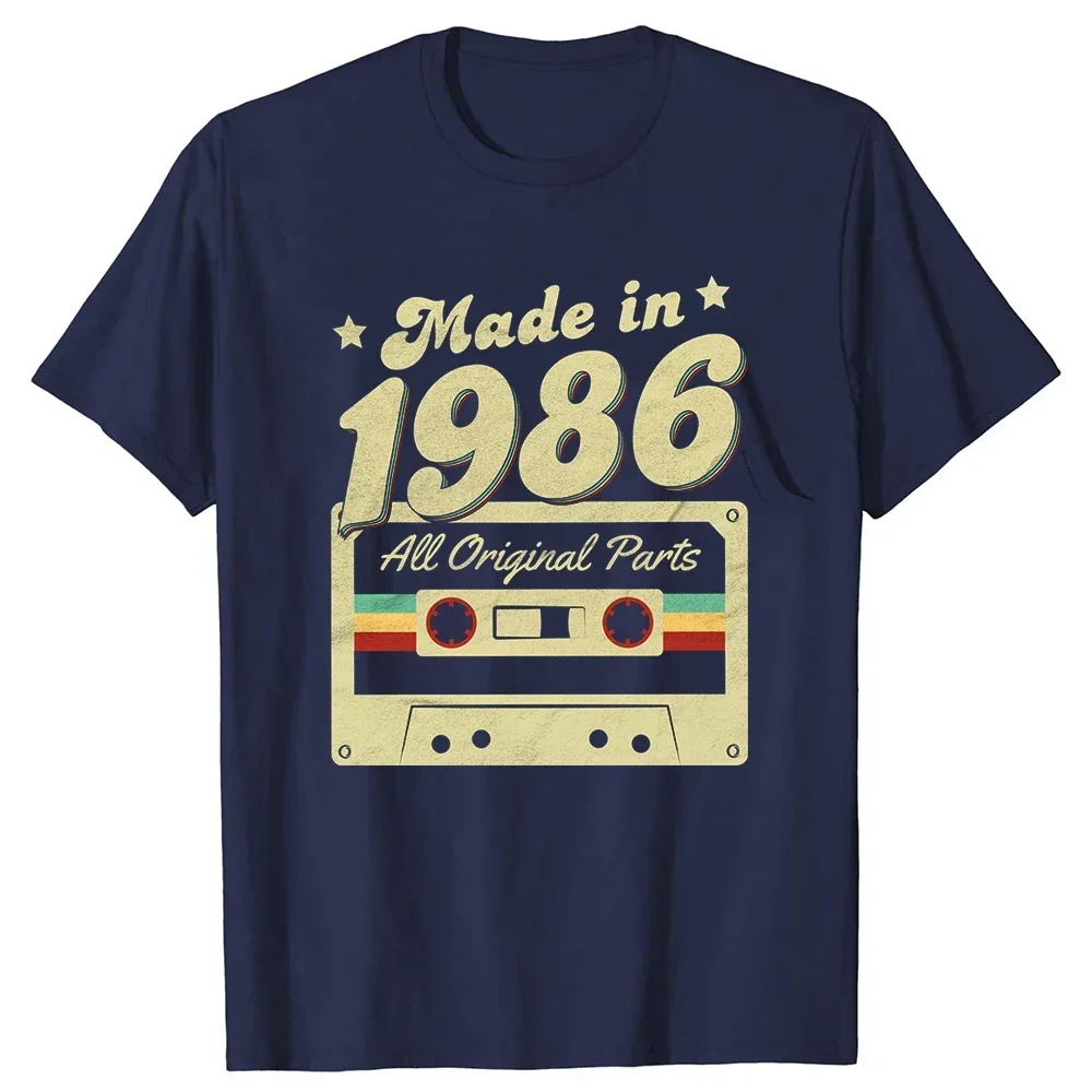 Made in 1986 Limited Edition Cassette Tape 38th Birthday Tee Tops Round Neck Short-Sleeve Tshirt Clothing Casual Basic T-shirts