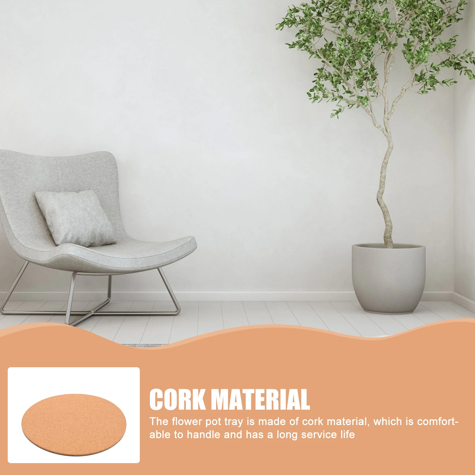

Round Flower Pad Cork Coaster Garden Tray Home Decor Garden Plant Pad Non Slip Long Life Recyclable Practical