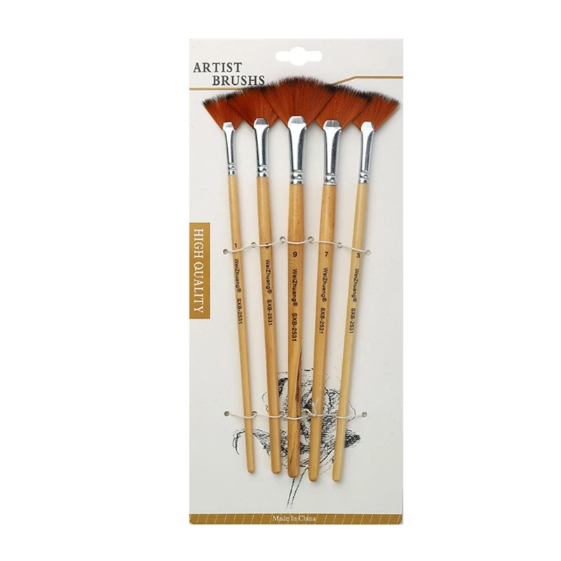 Professional Paintbrush Fan Tip Paint Brushes Artist Art Set for Canvas Rock Watercolor Gouache Acrylic Painting QXNF