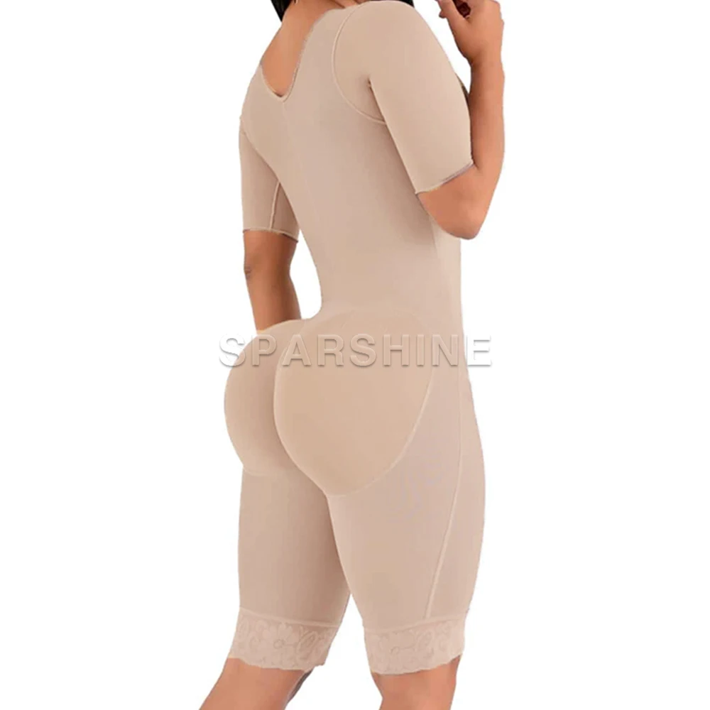 Fajas Reductoras Y Modeladoras Mujer Colombianas Корсет Bodysuit Slimming One-Piece Compression Girdle with Brooch Sleeves