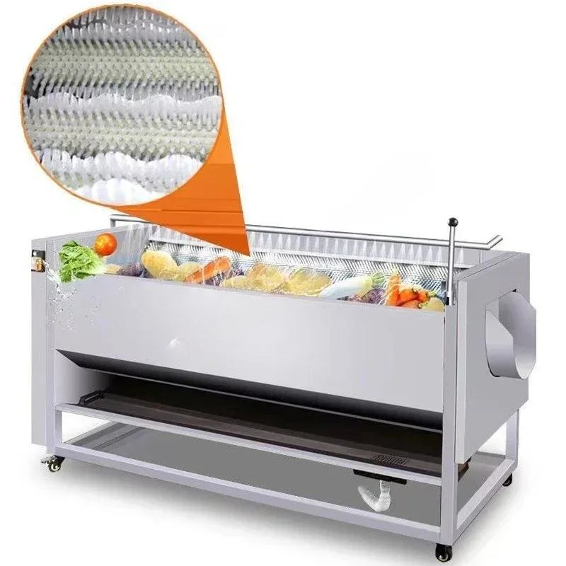 

Fruit Vegetable Cleaning Peeling Machine Fully Automatic Brush Root Vegetable Carrot Ginger Potato Roller Peeler