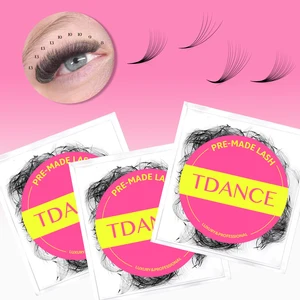 Tdance Pointhy Basis Eyelashheasen -Erweiterungen, Lastelces, vorgefertigter Mediumstiel, scharfer, dünnes Volumen -Russo, 500 Ventilatoren, 5d 6d 8d 10d 8 Hauptverkäufe Russian Volumen Fans - №5