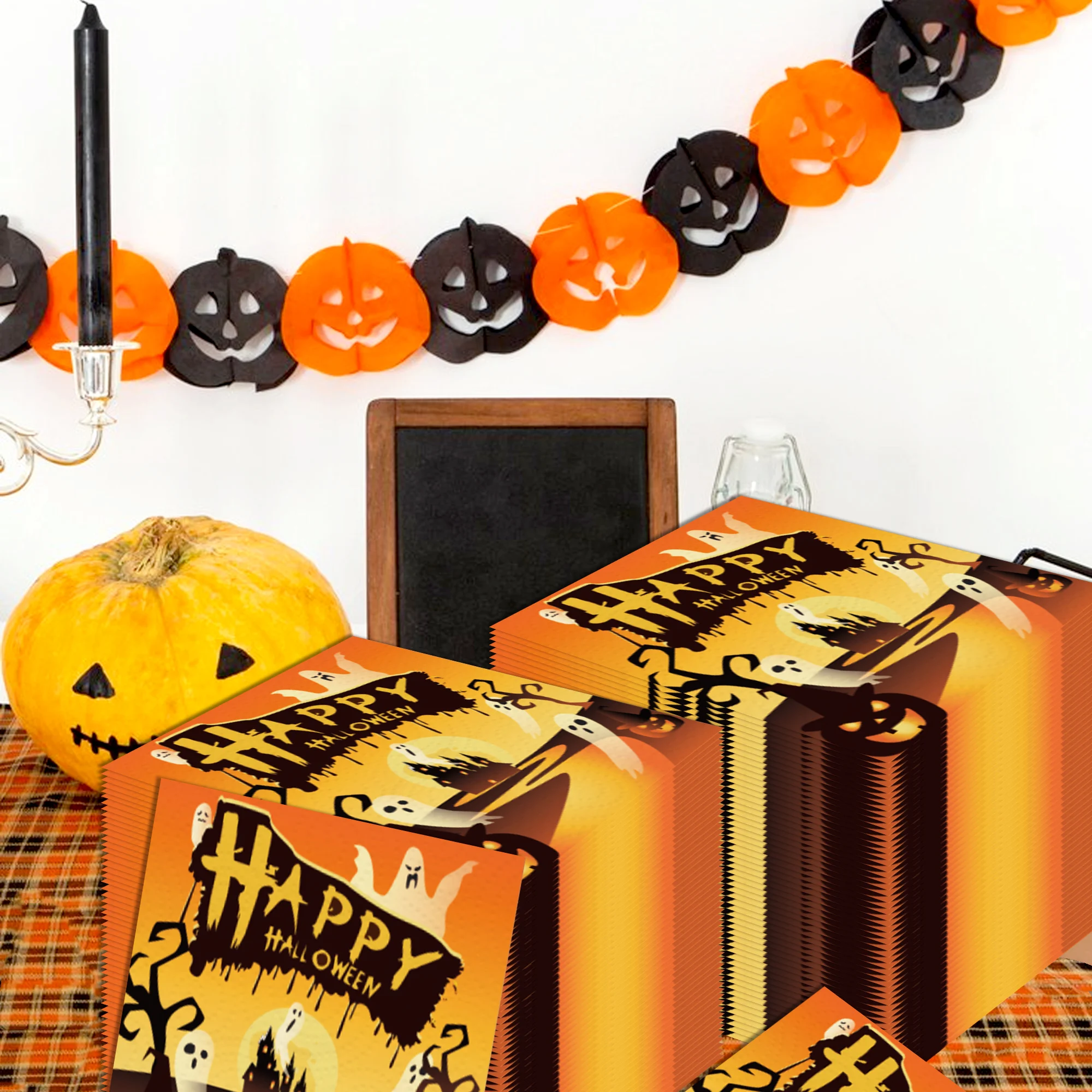 20/40 Stück Halloween-Party-Servietten, Skelett-Spinnen-Papierservietten für Halloween-Tischdekoration, Partyzubehör – Detail 26