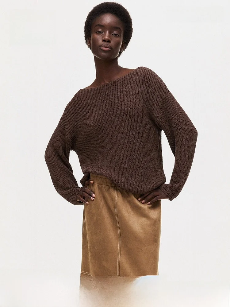 

Новое весеннее поступление, женская юбка трапециевидной формы средней длины с высокой талией, свободный крой H & M 32596, простая смесь полиэстера и спандекса