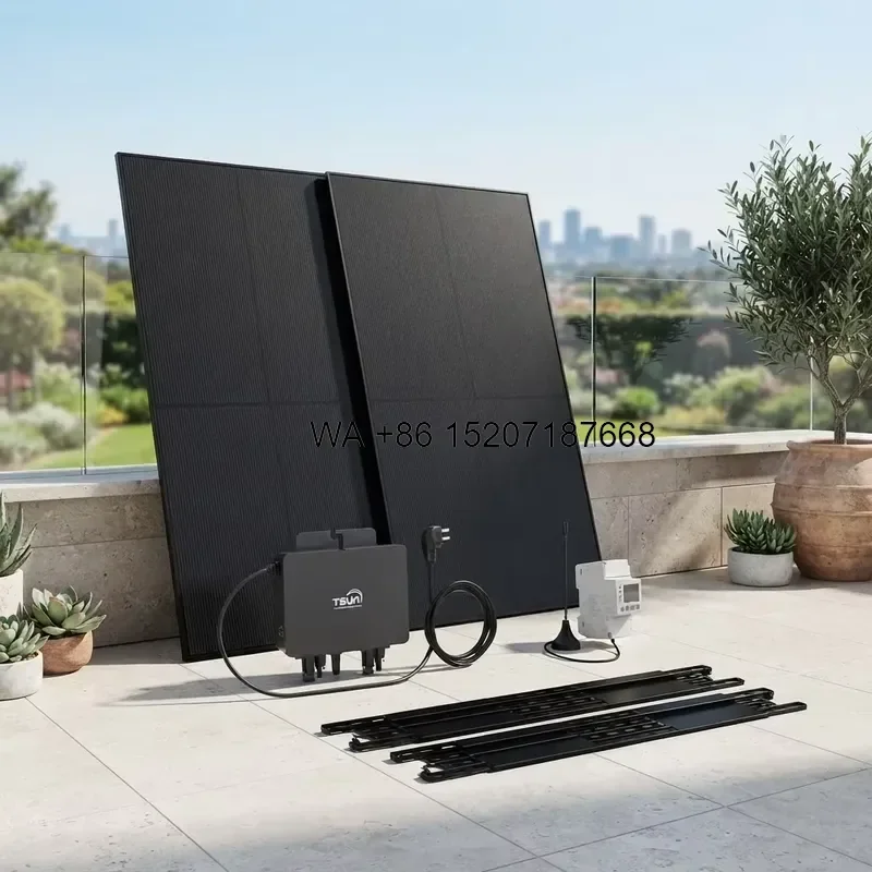 Wmwmnu Mini 400W 800W Monocrystalline Solar Power System for Balcony with Inverter Battery Storage Plug and Play 220V Output