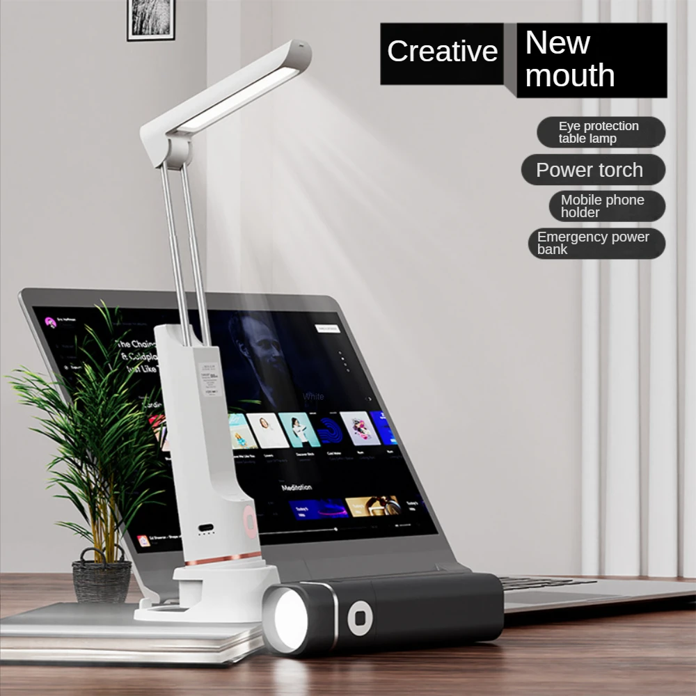 

LED Eye Protection Learning Desk Lamp Multifunctional Reading Lamp USB Charging Small Night-Light Table Emergency Power Bank