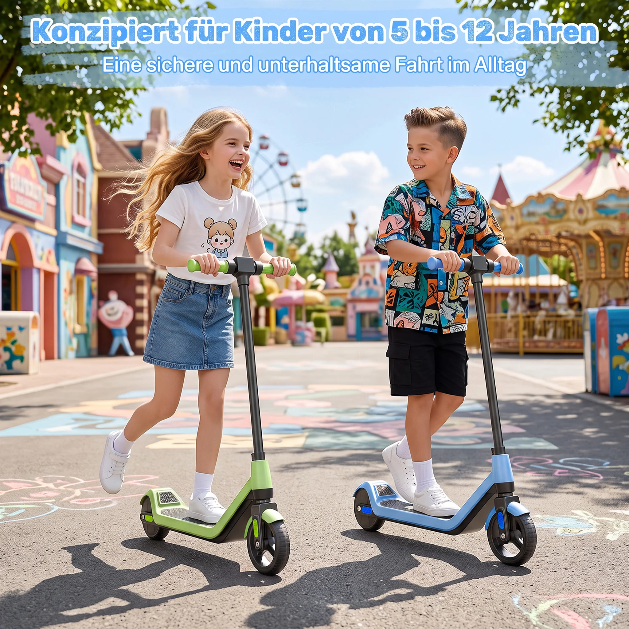 Patinete Eléctrico TODIMART T1 para Niños de 6 a 12 Años, Regalo, Plegable, Motor de 150W, Velocidad de 16km/h, Batería de 24V, Alcance de 10km, 3 Velocidades Ajustables, Patinete Eléctrico para Niños, Patinete Eléctrico para Paseos Urbanos