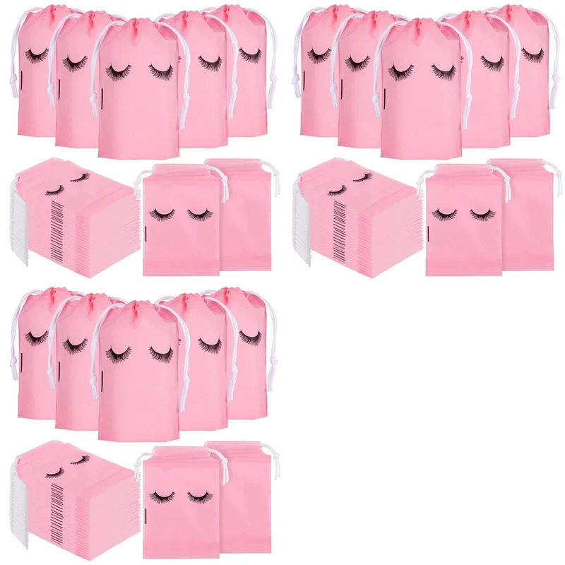 

300 шт. сумки для ресниц для клиентов, сумки для ресниц для клиентов, сумки для ухода за ресницами, сумки для макияжа для наращивания ресниц, розовые