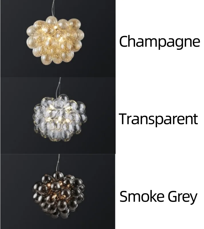 Creative Modern LED Chandeliers Transparent Champagne Glass Pendant Light for Dining Living Room Restaurant Decor Light Fixture