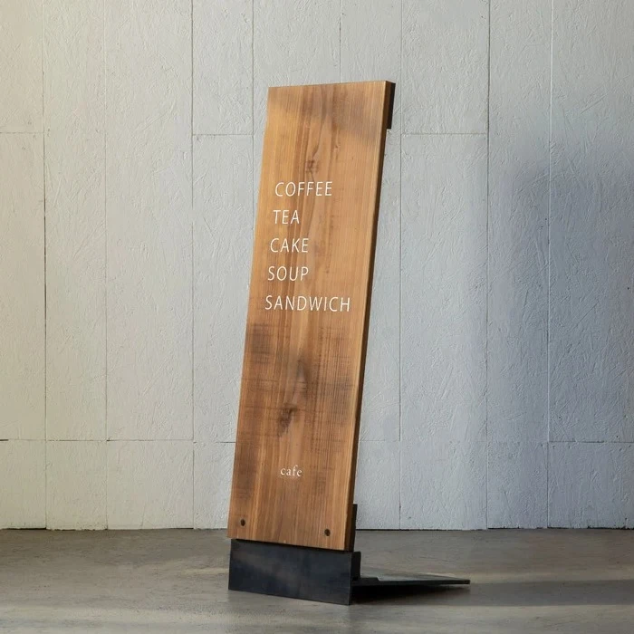 Wooden sign design bracket display stand L-shaped floor-to-ceiling outdoor sign