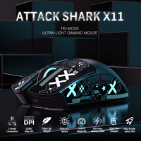 ATTACK SHARK X11 Wireless Gaming Mouse with Charging Dock PixArt PAW3311 BT/2.4G Wireless/Wired PAW3311 22K000DPI RGB Game Mouse