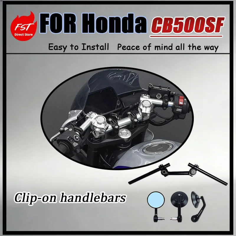 For Honda CB500SF Low-Profile Clip-On Handlebar Classic Cafe Racer Style Modification Parts with Precision Clamps Secure Locking