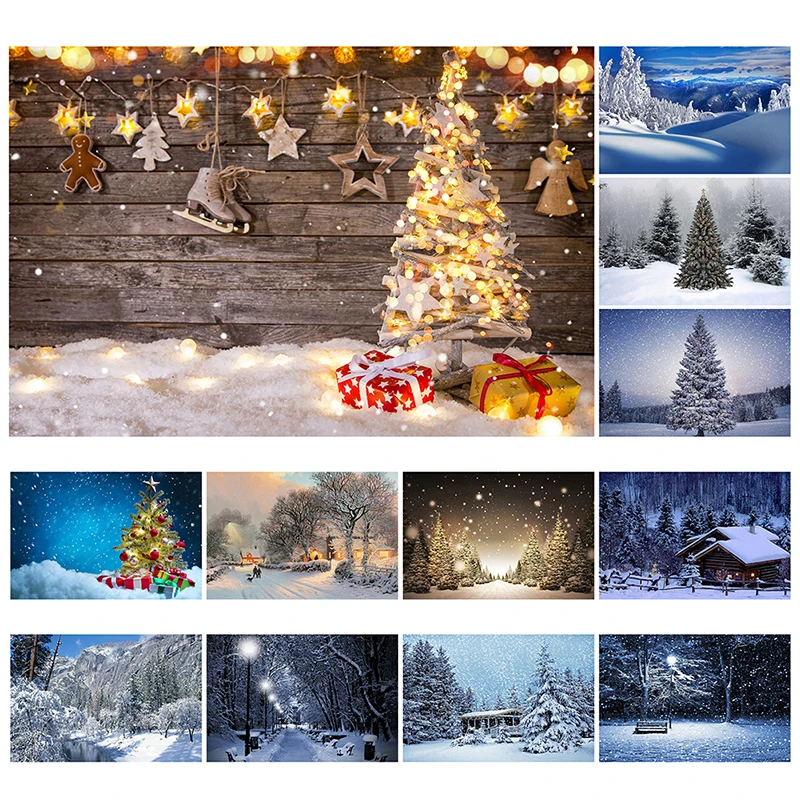 100*150cm/150*225cm Nicht-Woven Winter Weihnachten Kerze Baum Festival Dreamy Weihnachten Kulissen weihnachten Schnee Hintergrund