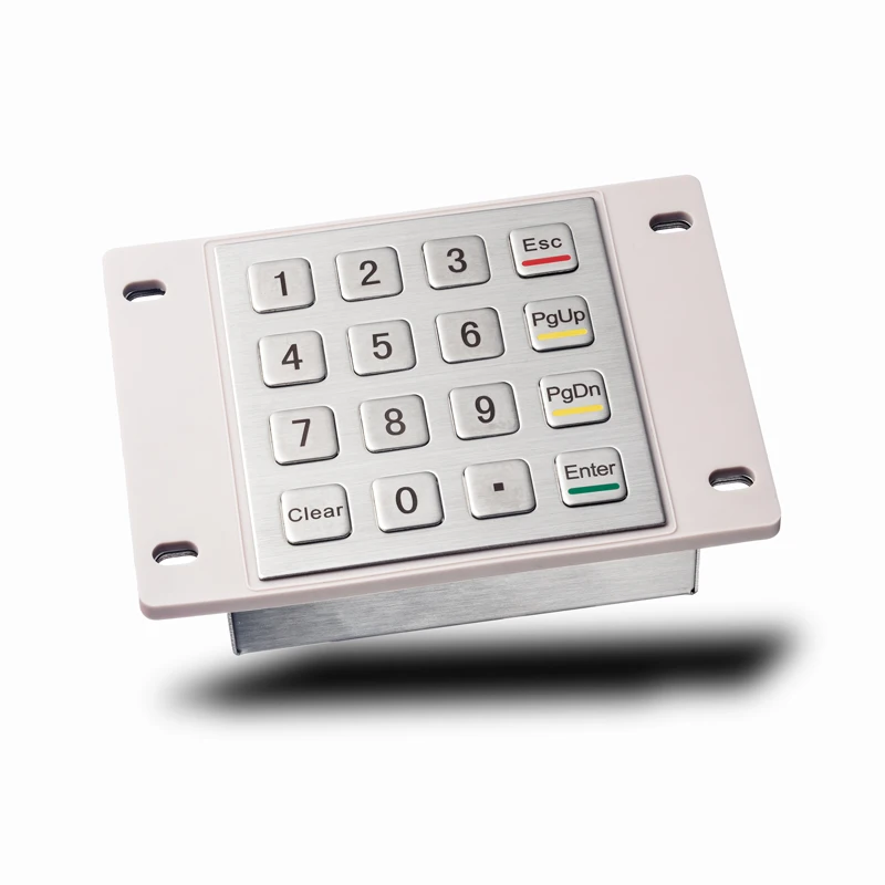 IP65 Rated 4x4 Stainless Steel Numeric Keypad with Waterproof Silicone Cover for Outdoor Self-Service Car Wash Machines