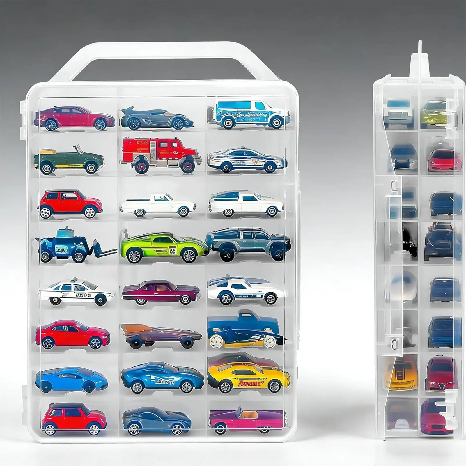 

Clear Boxes for Storage Double Sided Container Box with Handle 46 Compartments Clear Box with Lid for Home Office Bedroom Model