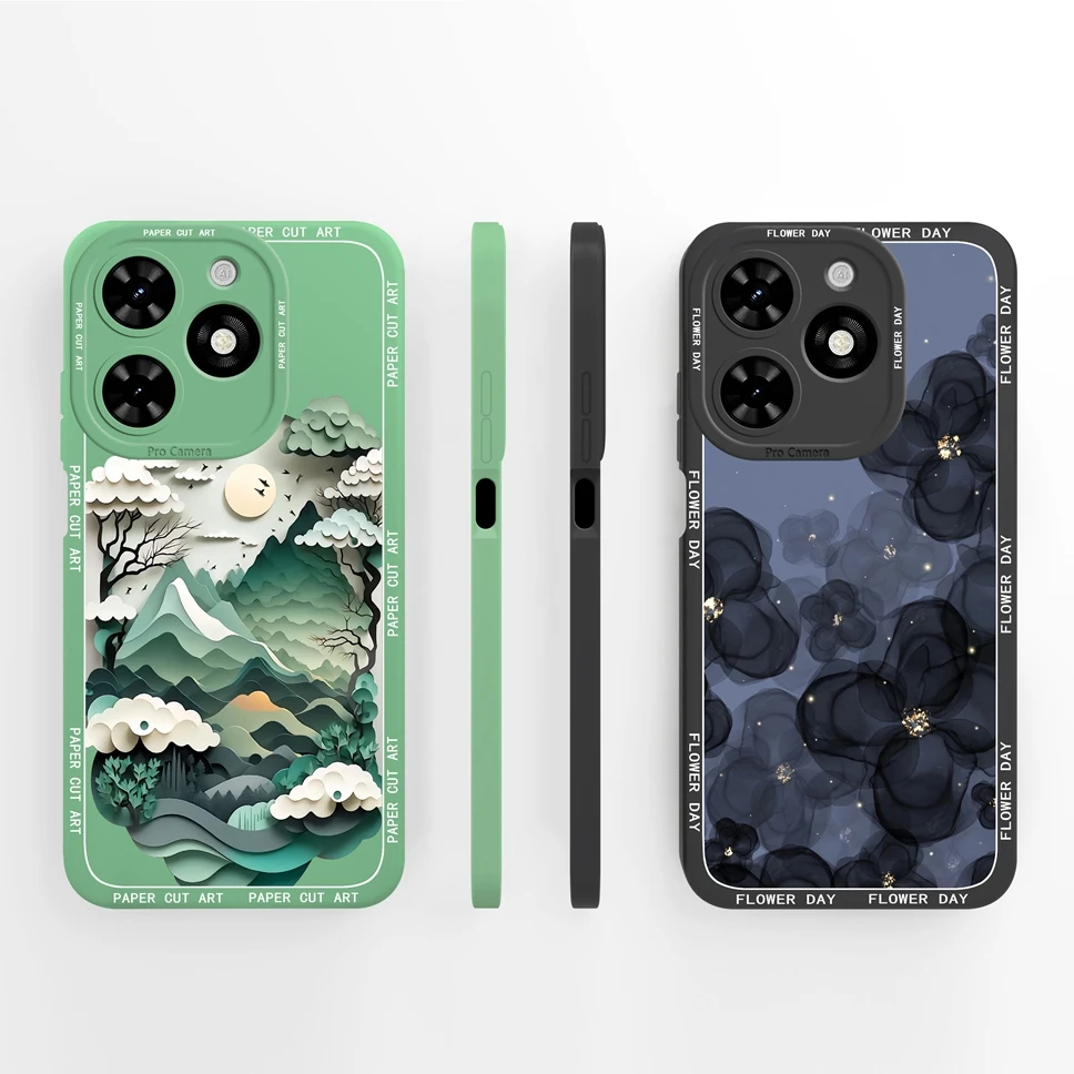 Case For Tecno Spark Go 2024 Lovely Pretty Astronaut Smooth Liquid Soft Shockproof Phone Cover For TecnoSparkGo2024 Coque Fundas