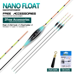 3Pieces Lead Free Floats+1 Bag Hooks+1 Buoy Rest Self-Stand Float Fresh Water Fishing Float Tackle Tools Accessories