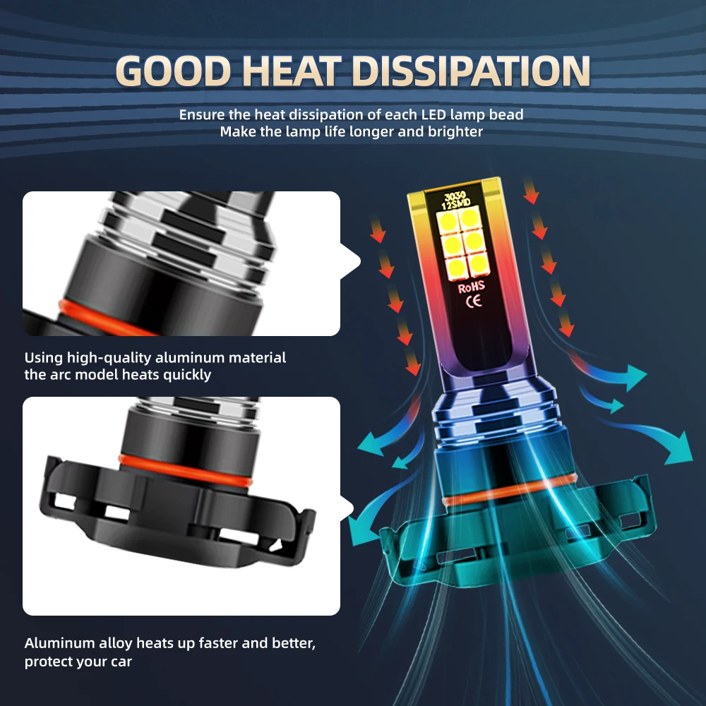 2 قطعة LED الجبهة الضباب ضوء مصباح سيارة لمبات 6000K ل جيب رانجلر JK JL 2010-2019 2018 2017 2016 2015 2014 Canbus التوصيل والتشغيل