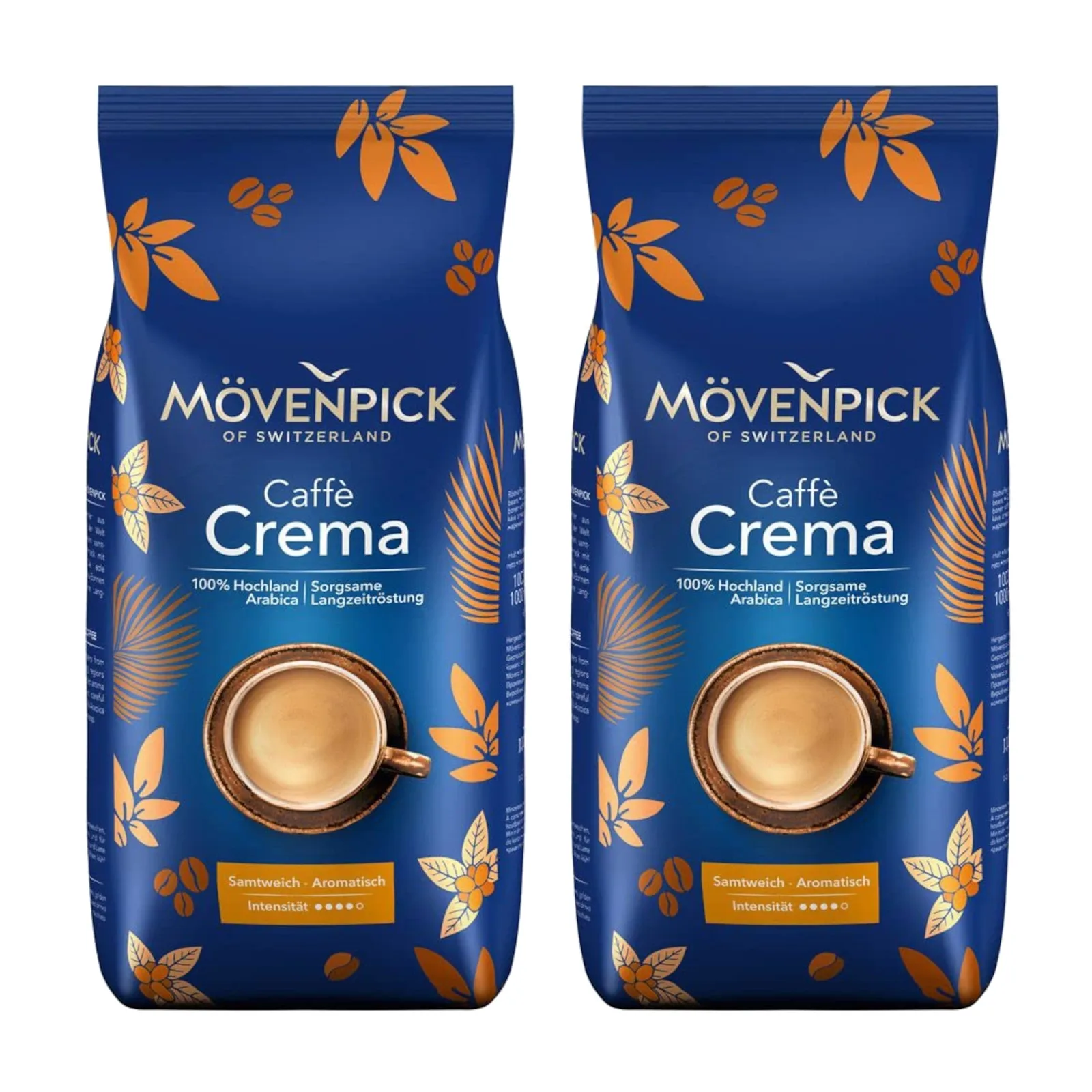 2x Café en grano MOVENPICK CAFFE CREMA 1kg