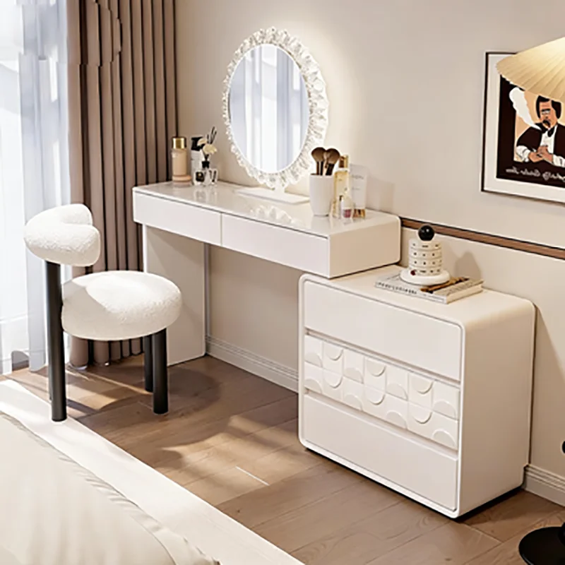 American Minimalist Vanity Desk Elegant Practical Textured Premium Vanity Desk Classic Beautiful Coiffeuse Bedroom Furniture