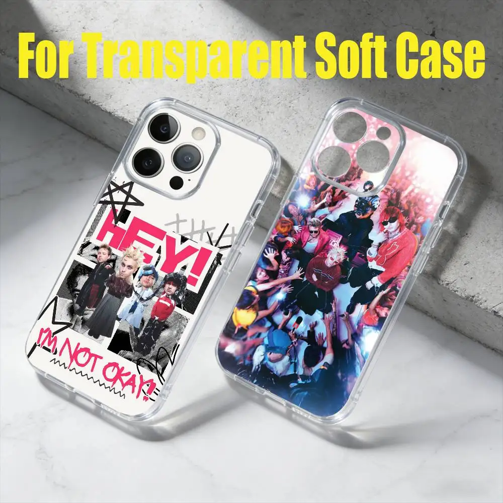 

5 S-Seconds of Summers 5-SOS Phone Case For iPhone17,16,15,14,13,12,11 Plus,Pro Max Soft Transparent Cover