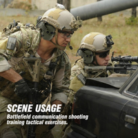 Tactical Shooting Earmuffs NRR 23dB Active Noise Cancelling Hearing Protection for Hunting Electronic Headset Helmet Compatible