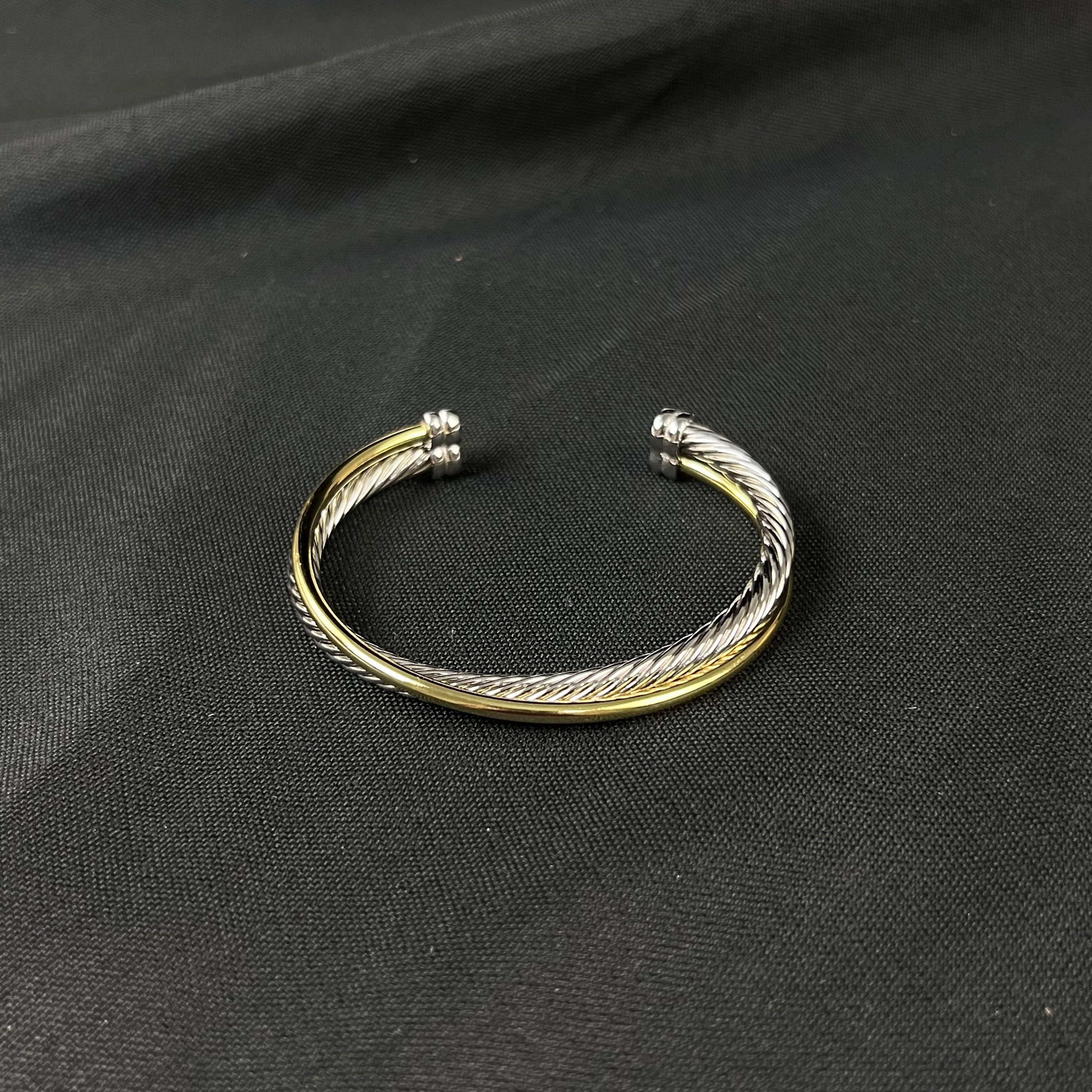 

S925 sterling silver 2025 new 3+5mm cross-link bracelet neutral fashion trend retro classic personality luxury jewelry gift