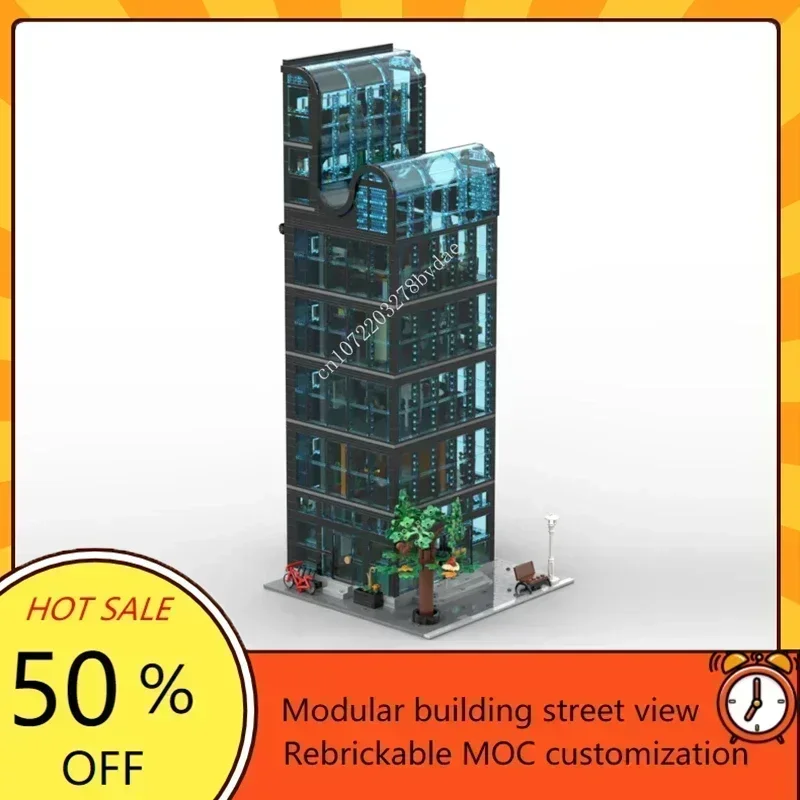 3700PCS MOC Modular Downtown Skyscraper Street View Model Custom Puzzle Technology   DIY Creative Assembly Kids Toys Gift