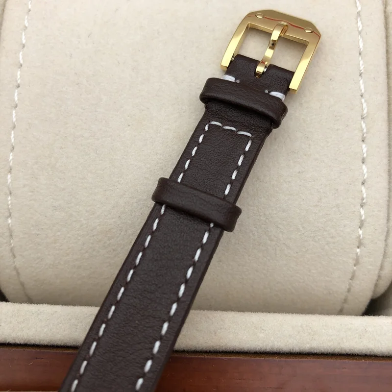 Fashion Brand Orange Leather Strap Woman Watch Stainless Steel Silver lady Swiss Quartz Rectangle Female Clock Sapphire Glass