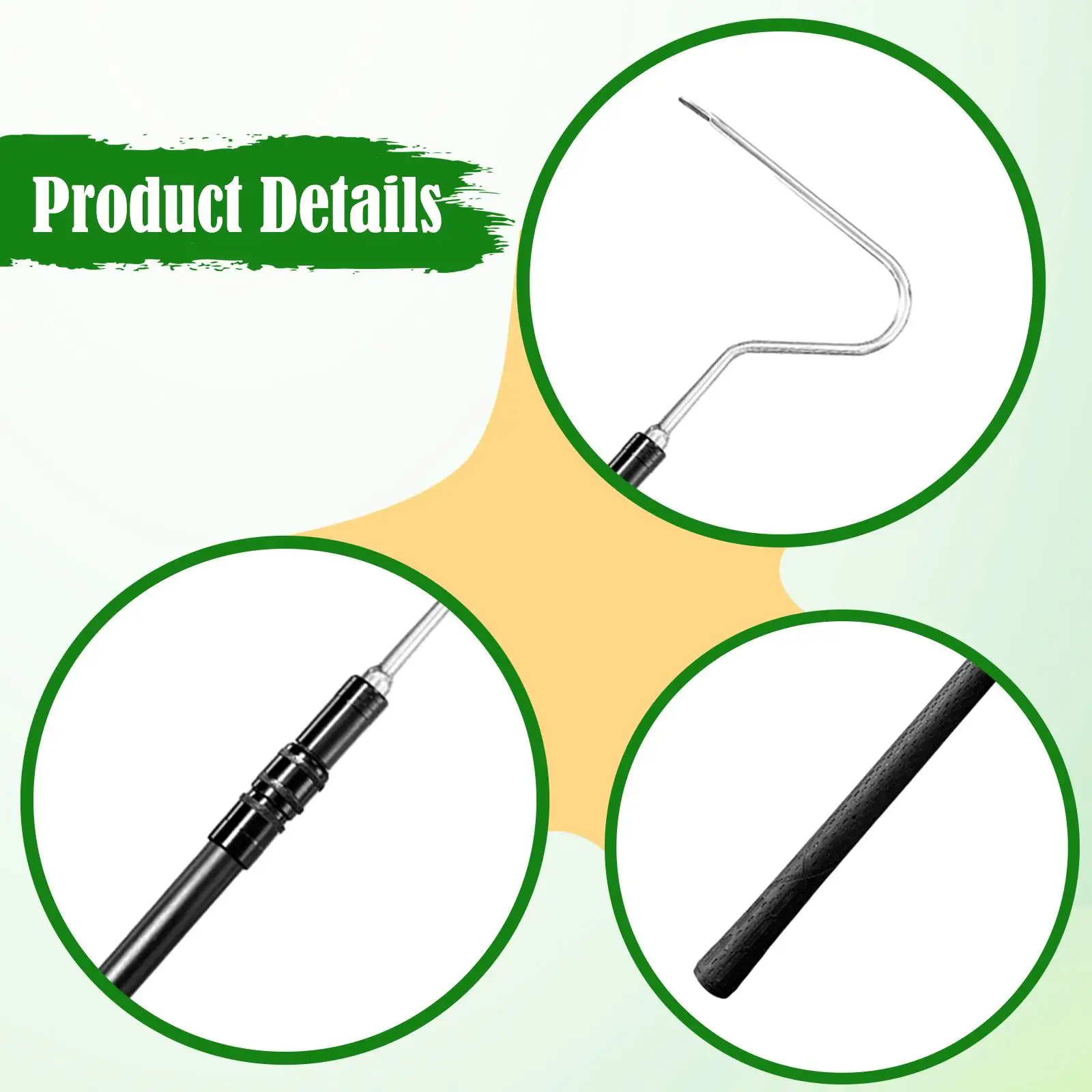 Snake Hook Portable Reptile Catcher Stick for Copperhead Rattlesnakes