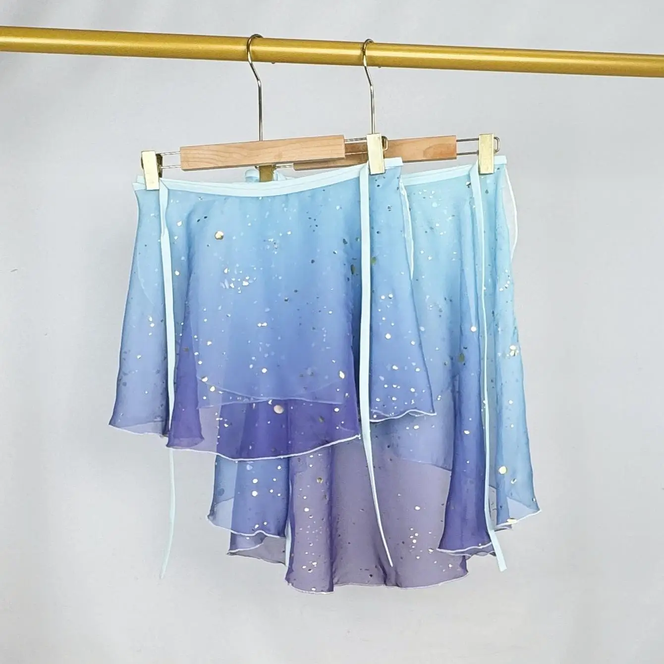 Traje de baile de ballet personalizado para mujer, falda de actuación de entrenamiento de baile con estampado en caliente degradado de una pieza, vestido de ballet tutú