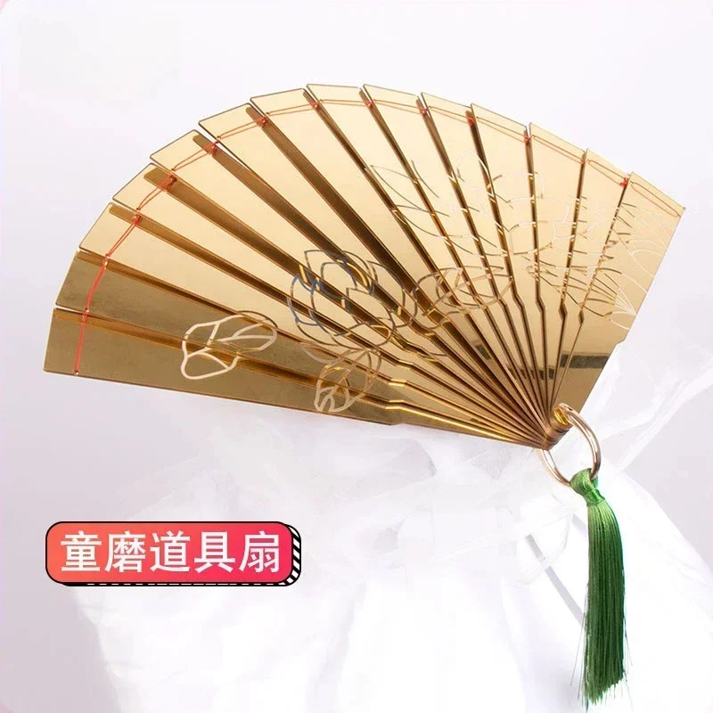 Top Quality Upper String No.2 Douma Cosplay Folding Fan  Pattern Art Craft Gift High-End Hand Fan Present