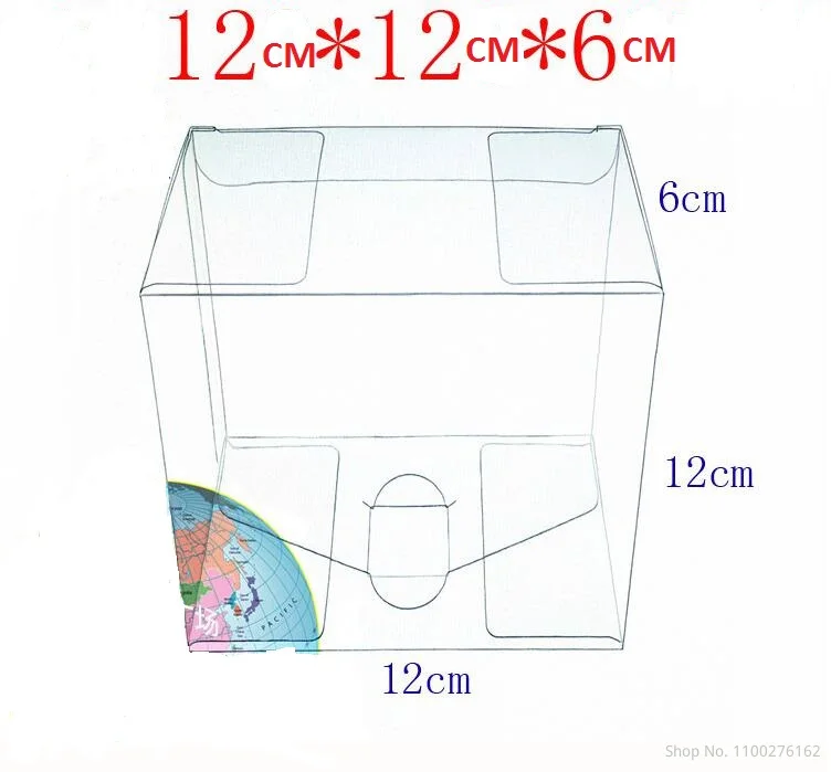 12x12x6cm PVC Clear Transparent Plastic Gift Box Toy Display Tea Box Daily Necessities Flowers Packaging Boxes