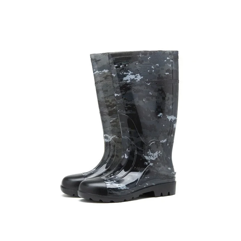 Rain Shoes Men's High Tube Fishing Boots Mining Camouflage Rain Boots Long Tube Rubber Shoes Anti Slip Waterproof Shoes image 4