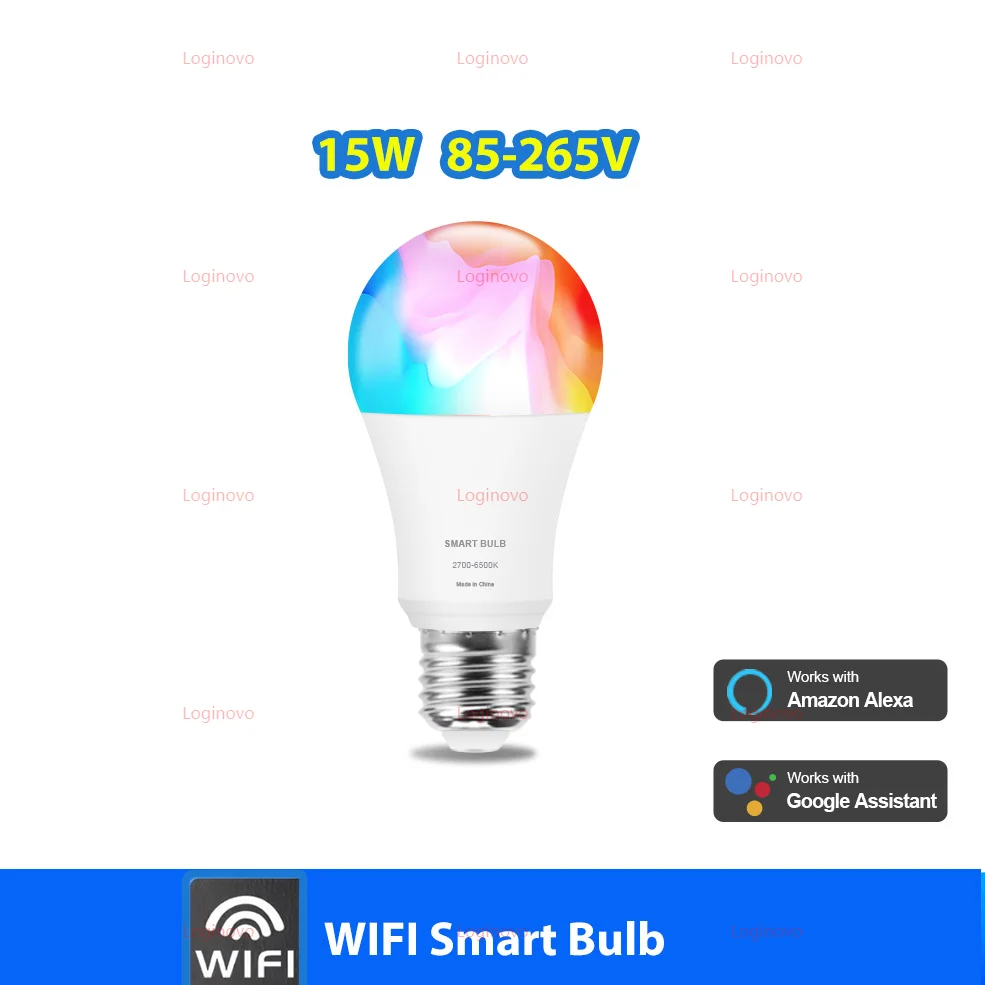 Bluetooth/WiFi LED Gloeilamp E27 15W 20W 110V 220V RGB RGBCW Dimbare Led-lampen Led Lamp Voor Alexa Google Home Tuya Smart Leven