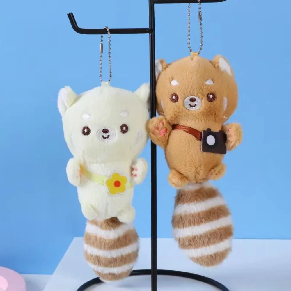 Stuffed Animals Raccoon Plush Keychain Exquisite Cute Raccoon Plush Pendant 14cm Plush Stuffed Animal Keyring Backpack Pendant