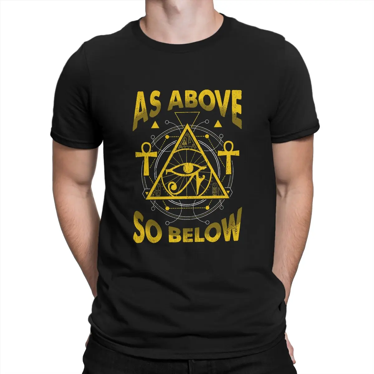 Egyptian Ancient Egypt Culture TShirt As Above So Below Sacred Geometry Essential Classic Polyester T Shirt Leisure Men Clothes