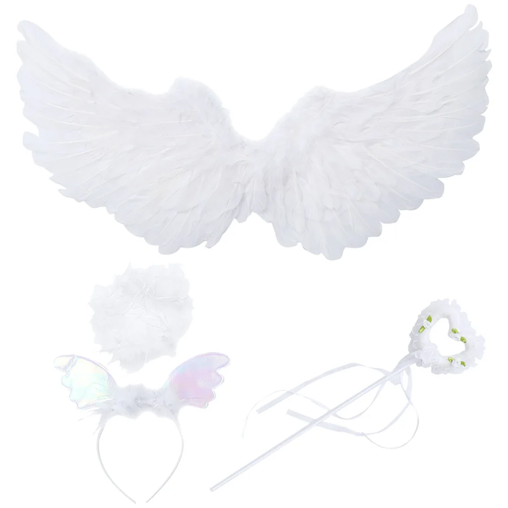 1 set 1 Set Fairy Wing Headband Wand Costume Props For Girls Lightweight Reusable Cosplay Party Festival Performance Accessory