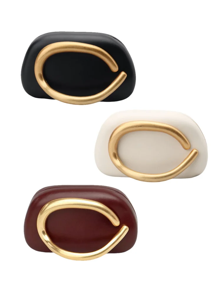 Retro Metal Handle Phone Lipstick Crossbody Bag Single Shoulder Slant Bag Spring 2025 Elegance Hand Bag Acrylic  Shape