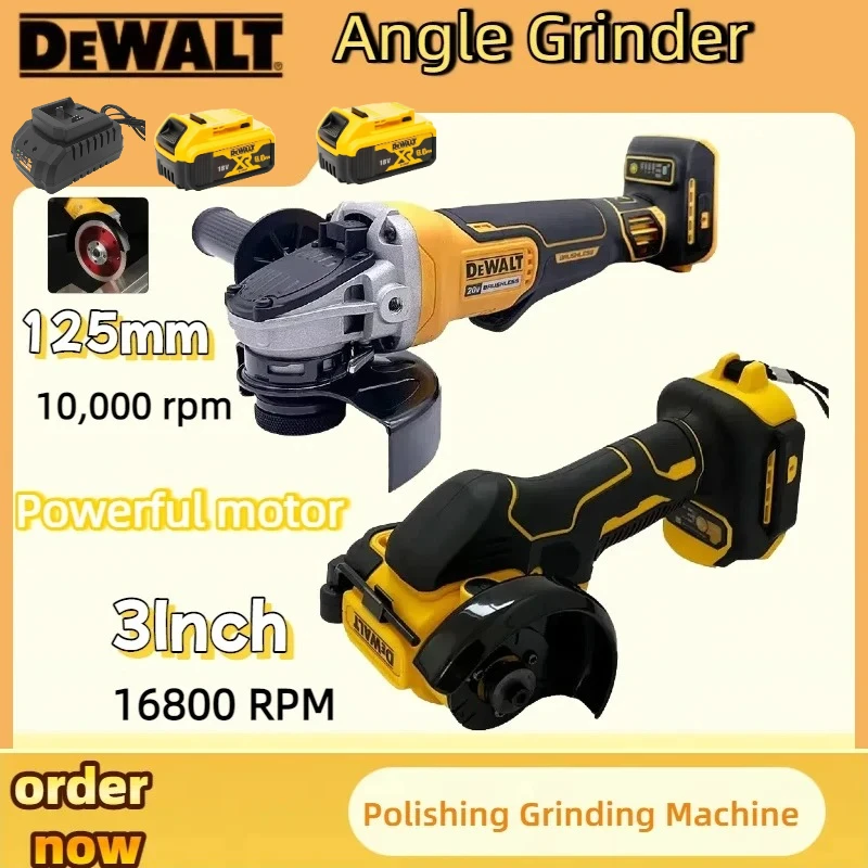 

Аккумуляторная угловая шлифовальная машина DEWALT для резки, шлифовки и полировки, электрическая алмазная отрезная машина, электроинструмент