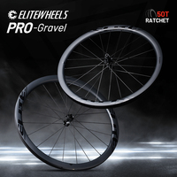 ELITEWHEELS PRO GRAVEL 700C Carbon Wheelset Inner 24mm Center Lock Disc Brake 50T Ratchet Cyclocross Wheels HG/XDR Hub