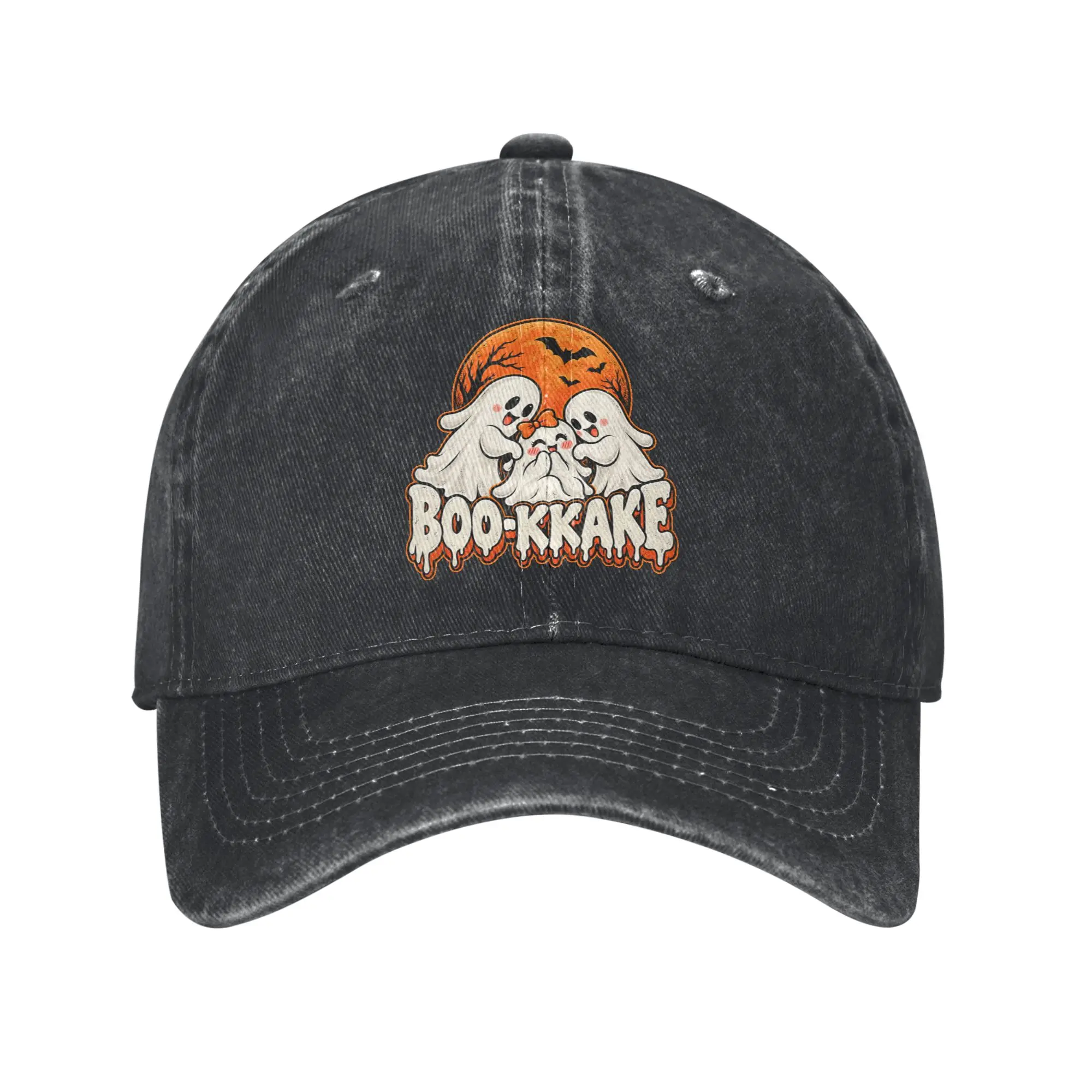 Boo kkake Funny Halloween Ghost Spooky Seasons Horror Sun Baseball Cap  Couple Women Print Trucker Hat Hot Sale Baseball Caps