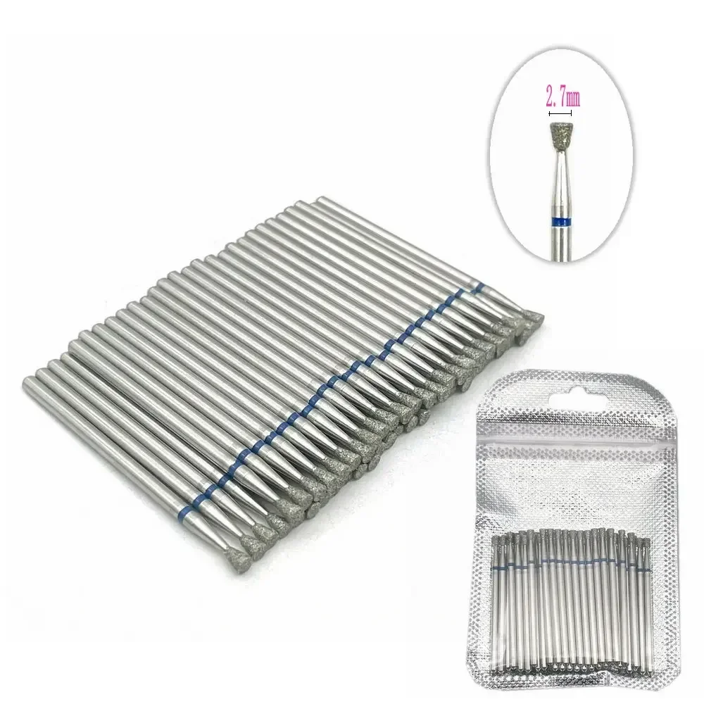 50개입 역원뿔형 네일 다이아몬드 드릴 비트 전동 매니큐어 기계 액세서리 네일 밀 커터