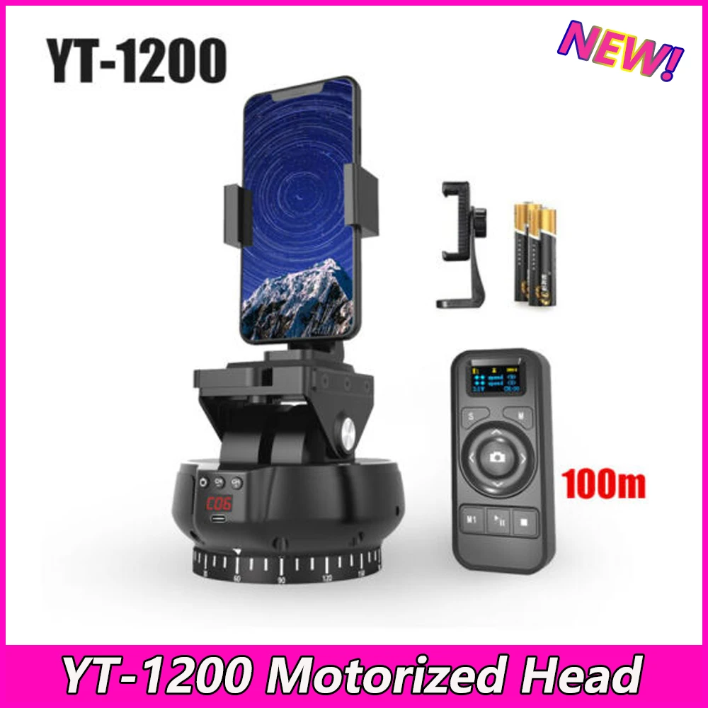 

YT-1200 Auto Motorized 360º Rotating Panoramic Stabilizer Head Remote Control Pan Tilt for Phone Camera GoPro VS zifon YT-1000