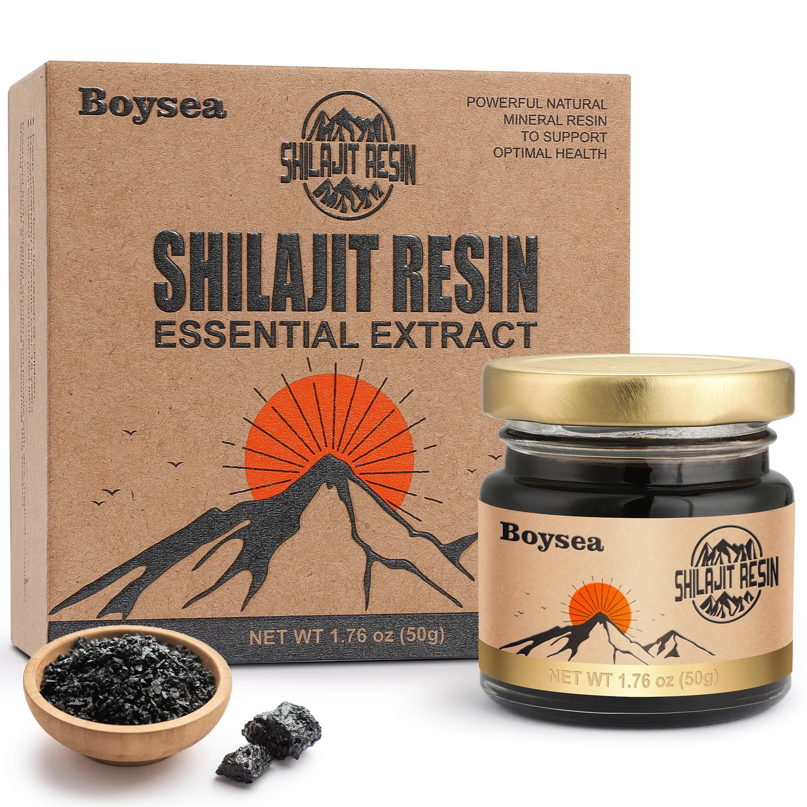 Windboss Resina de Shilajit del Himalaya | Pura y Orgánica | Con más de 85 Minerales Traza | 50g de Resina Natural para Energía, Concentración y Vitalidad Diaria | Sin Aditivos ni Conservantes