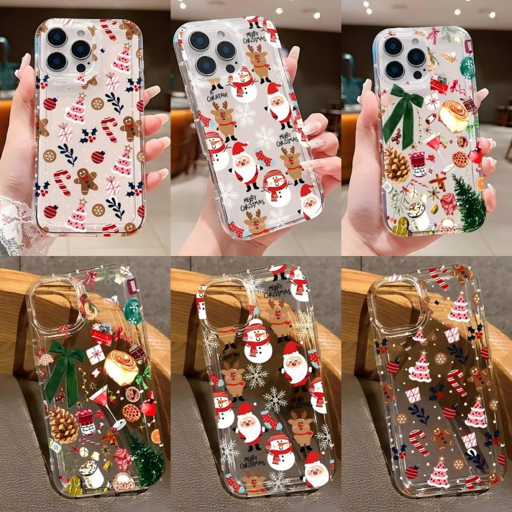 HOT Cute Christmas Santa Gingerbread Man Phone Case for Samsung Galaxy S25 S24 S23 S22 S21 S20 S10 Note20 FE Ultra Plus 4G 5G