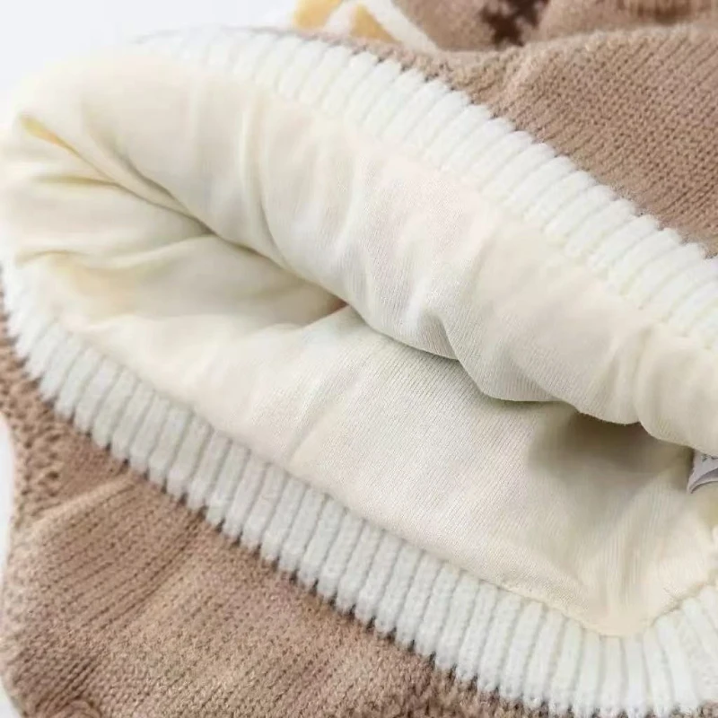 حماية الأذن قبعة صغيرة للأطفال مع غطاء للأذنين لينة دافئة بوم بوم الشتاء الدافئة محبوك قبعة للرضع طفل أطفال بنين بنات